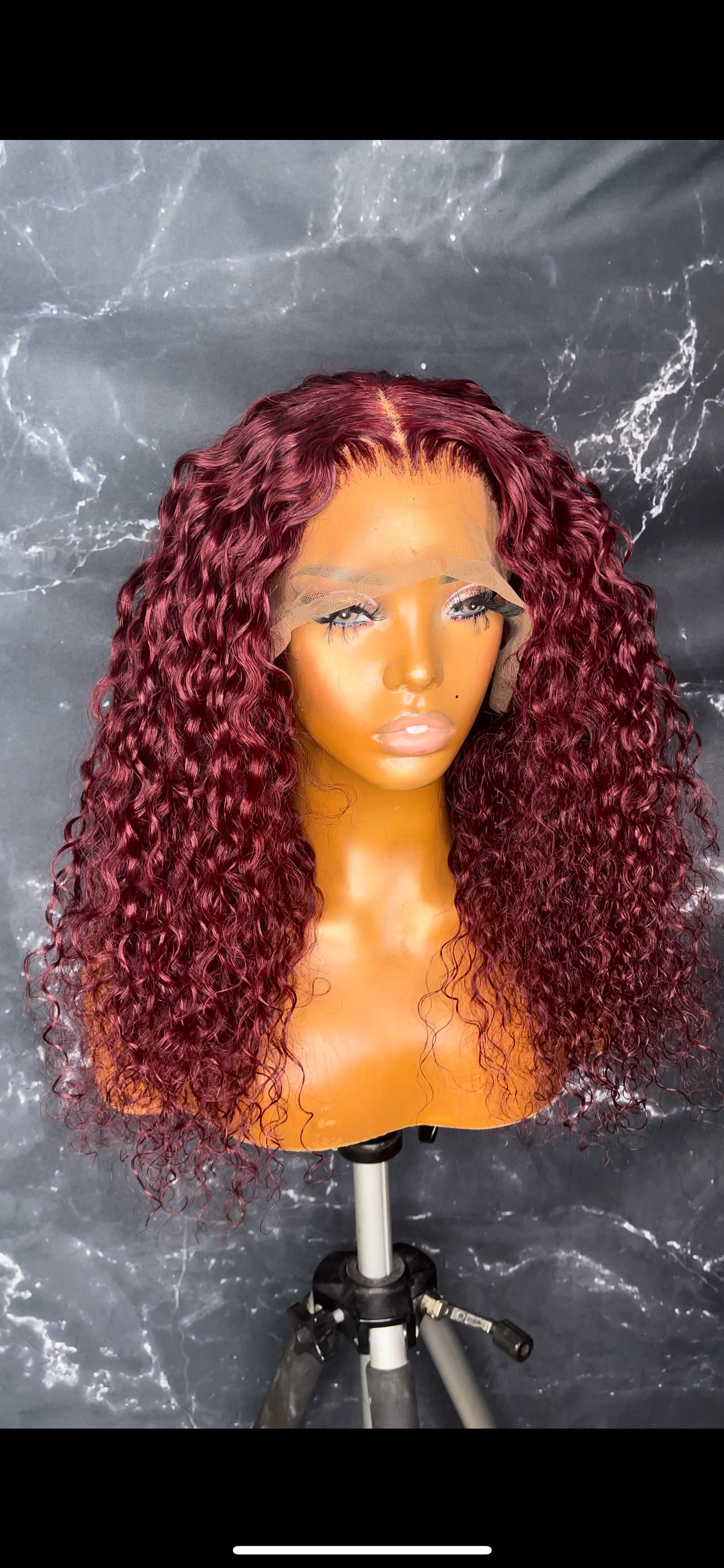 16" Red Lacefront Wig
