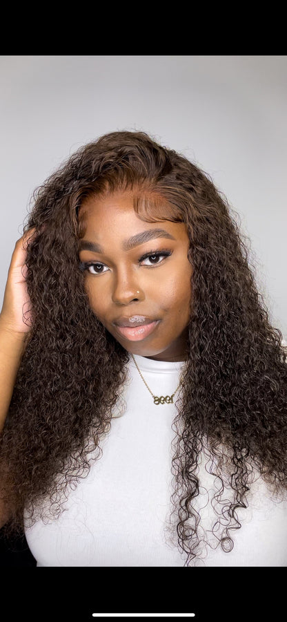 20” Soft Brown Curly Wig