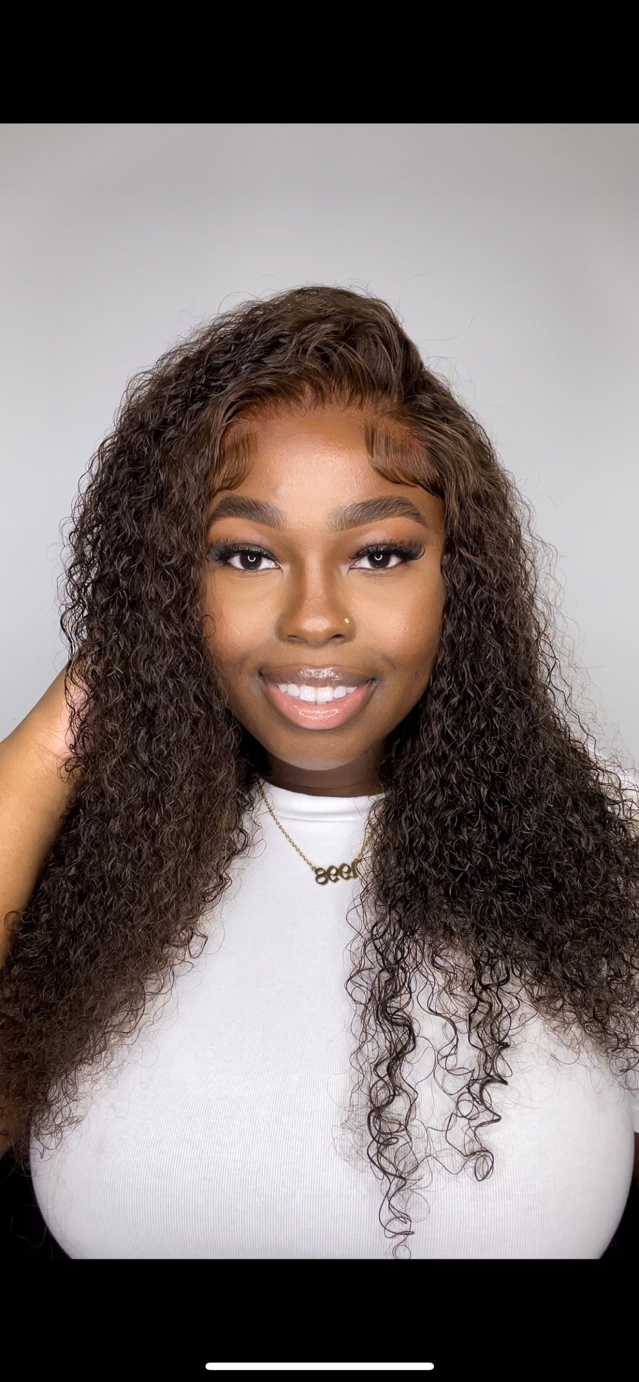 20” Soft Brown Curly Wig